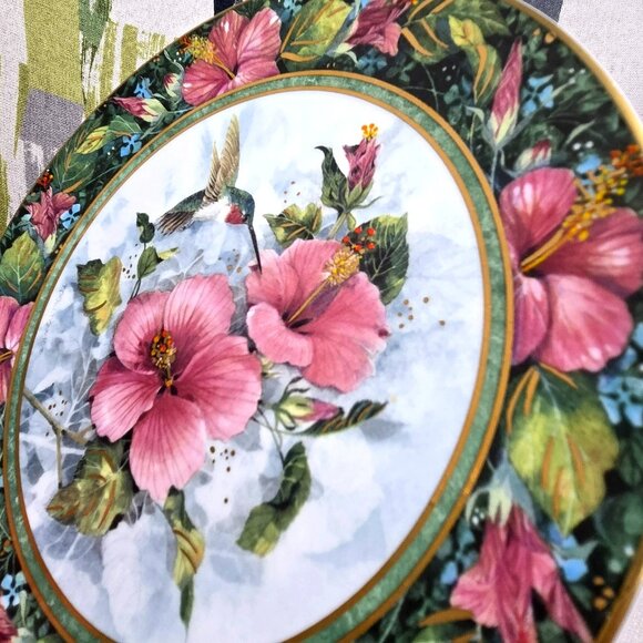 Franklin Mint Heirloom Royal Doulton Imperial Hummingbird LE Plate Collectible - Picture 5 of 10